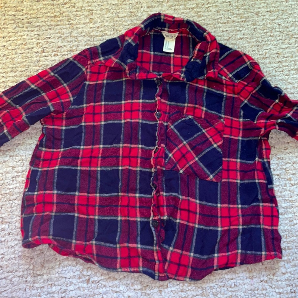 Forever 21 Medium Cropped Flannel